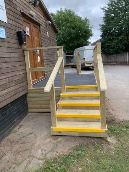 Yellow nosing and black non slip floor sheets