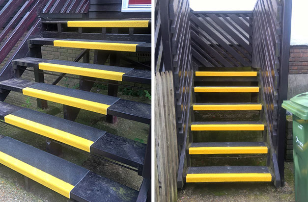 Entrance stairway installation with Stair Treads.